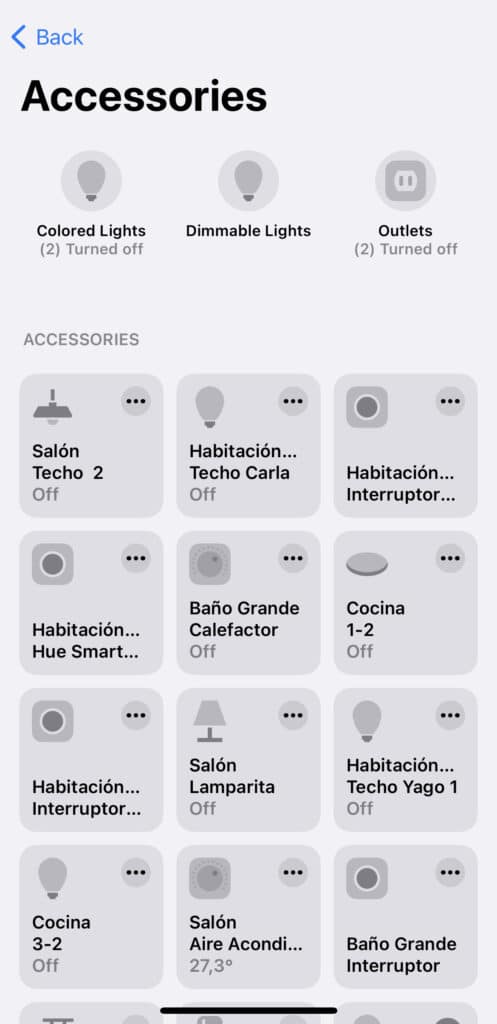 Todos los accesorios en la app Home+