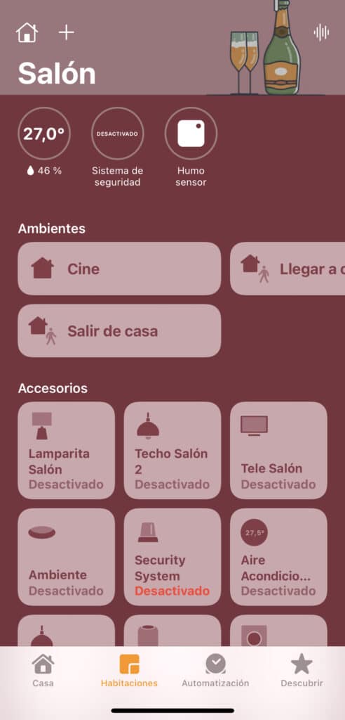 Dispositivos en app Casa