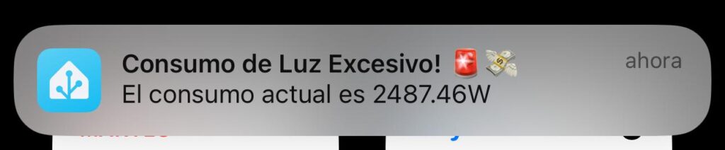 Notificación en el móvil por consumo de luz excesivo antes de que salte el diferencial