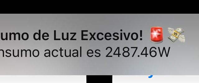 Notificación en el móvil por consumo de luz excesivo antes de que salte el diferencial