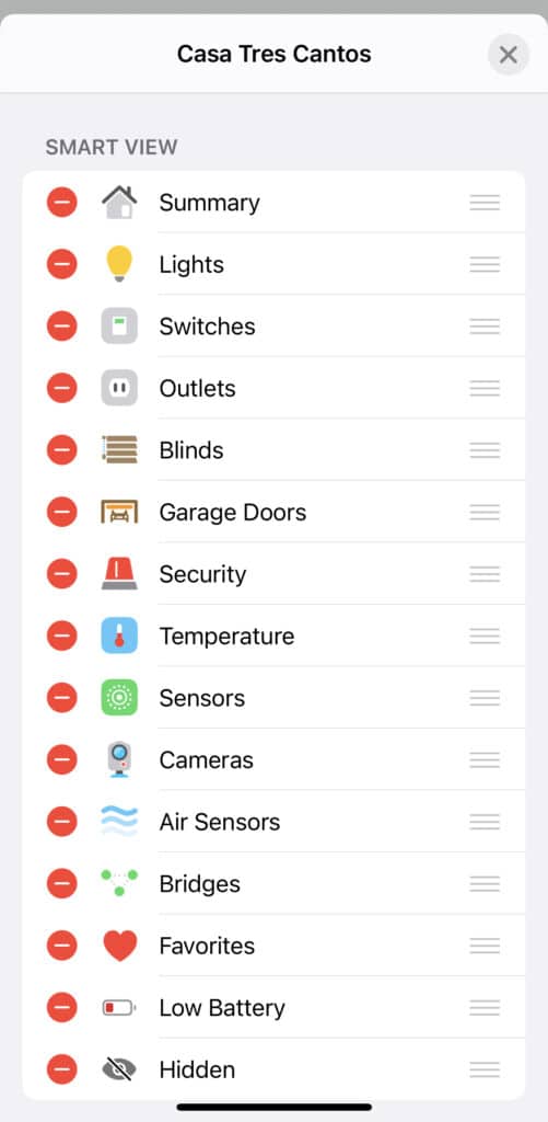 Grupos de dispositivos en la app Home+