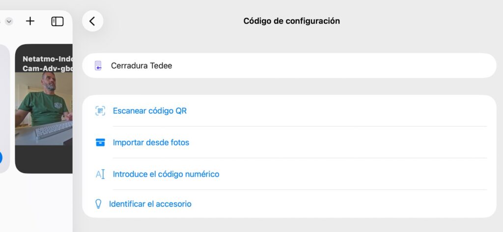Copia de seguridad del Código de emparejamiento Matter en Controller for HomeKit