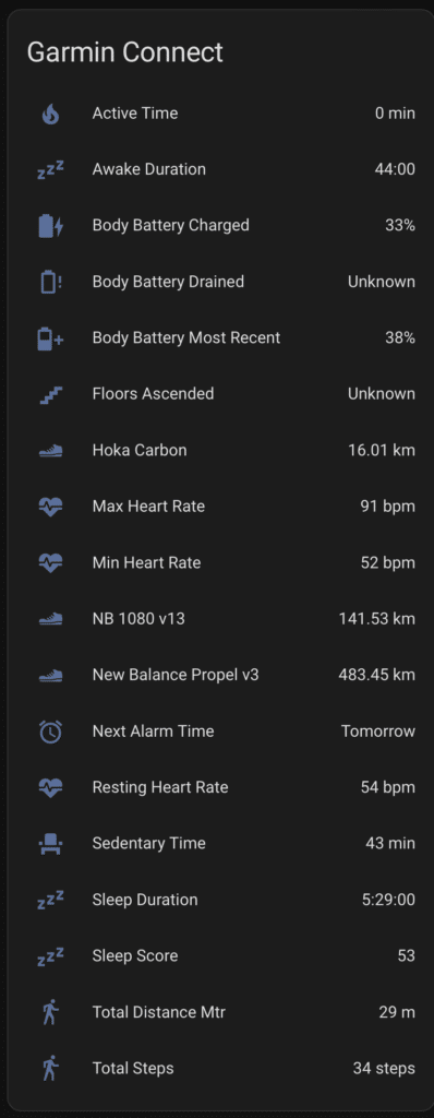 Integración de Garmin Connect en Home Assistant