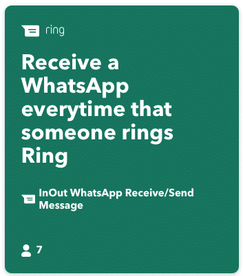 Notificación de Ring en WhatsApp con IFTTT