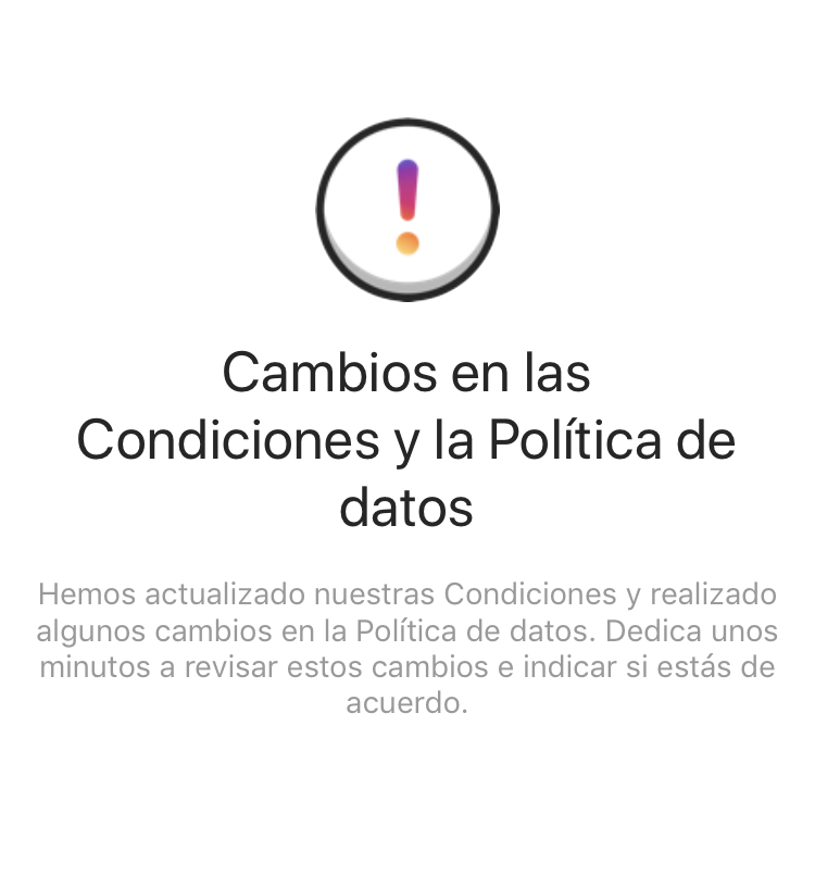 Cambio de conciones de Instagram