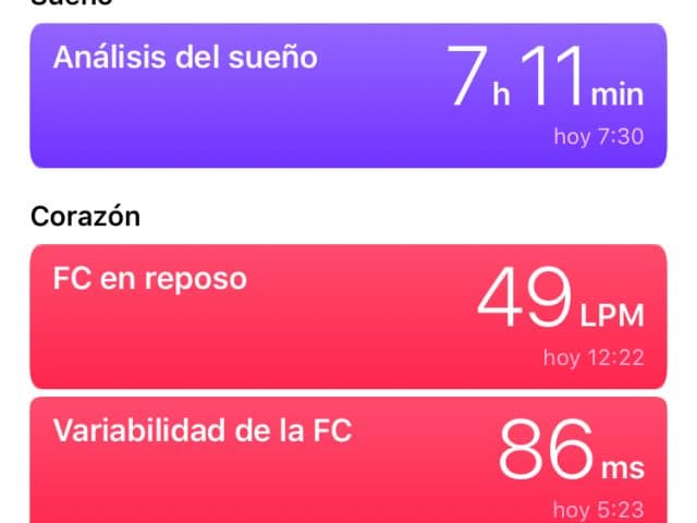 Aplicación Salud en iOS