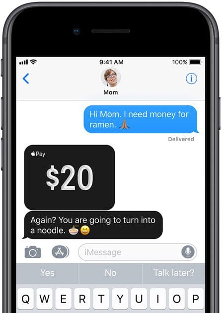 Integración de iMessages con Apple Pay Cash