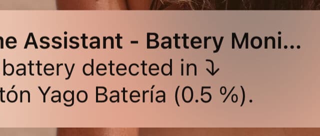 Notificación de batería baja en Home Assistant