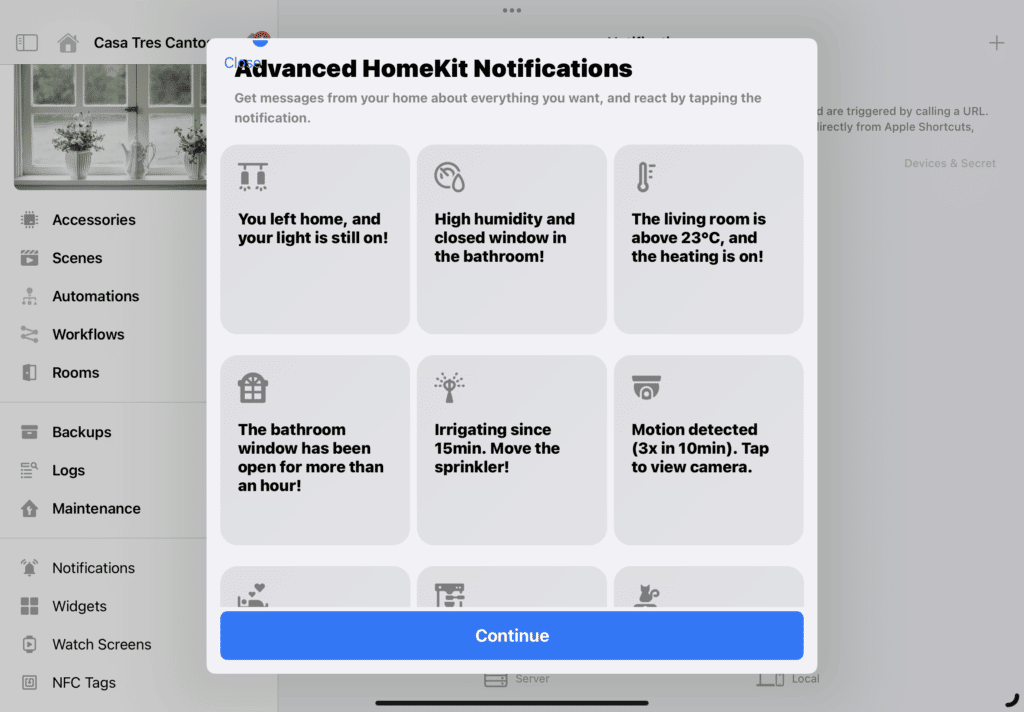 Ejemplos de la app Controller for HomeKit