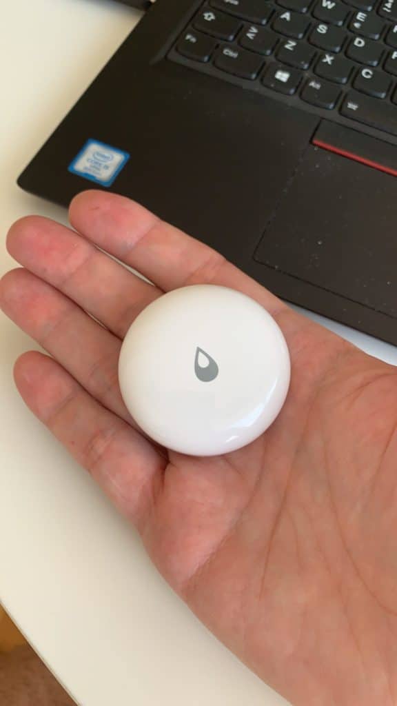 Tamaño del sensor de fugas de Aqara compatible con Apple Homekit